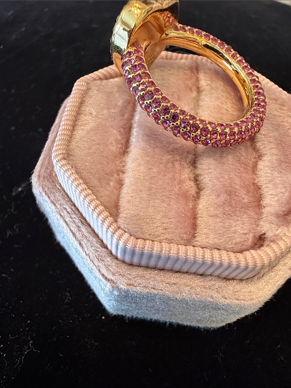 Kurt Geiger Gold Heart Ring with Multicolored Crystals - Picture 3 of 4